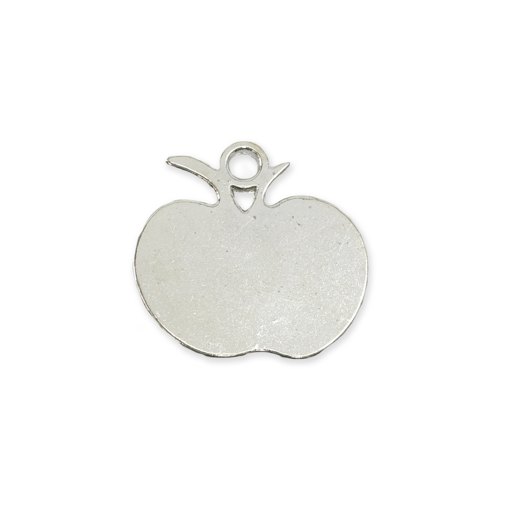 Charms & Solderable Accents Base Metal Flat Apple Charm, 18mm (.70"), Pack of 5